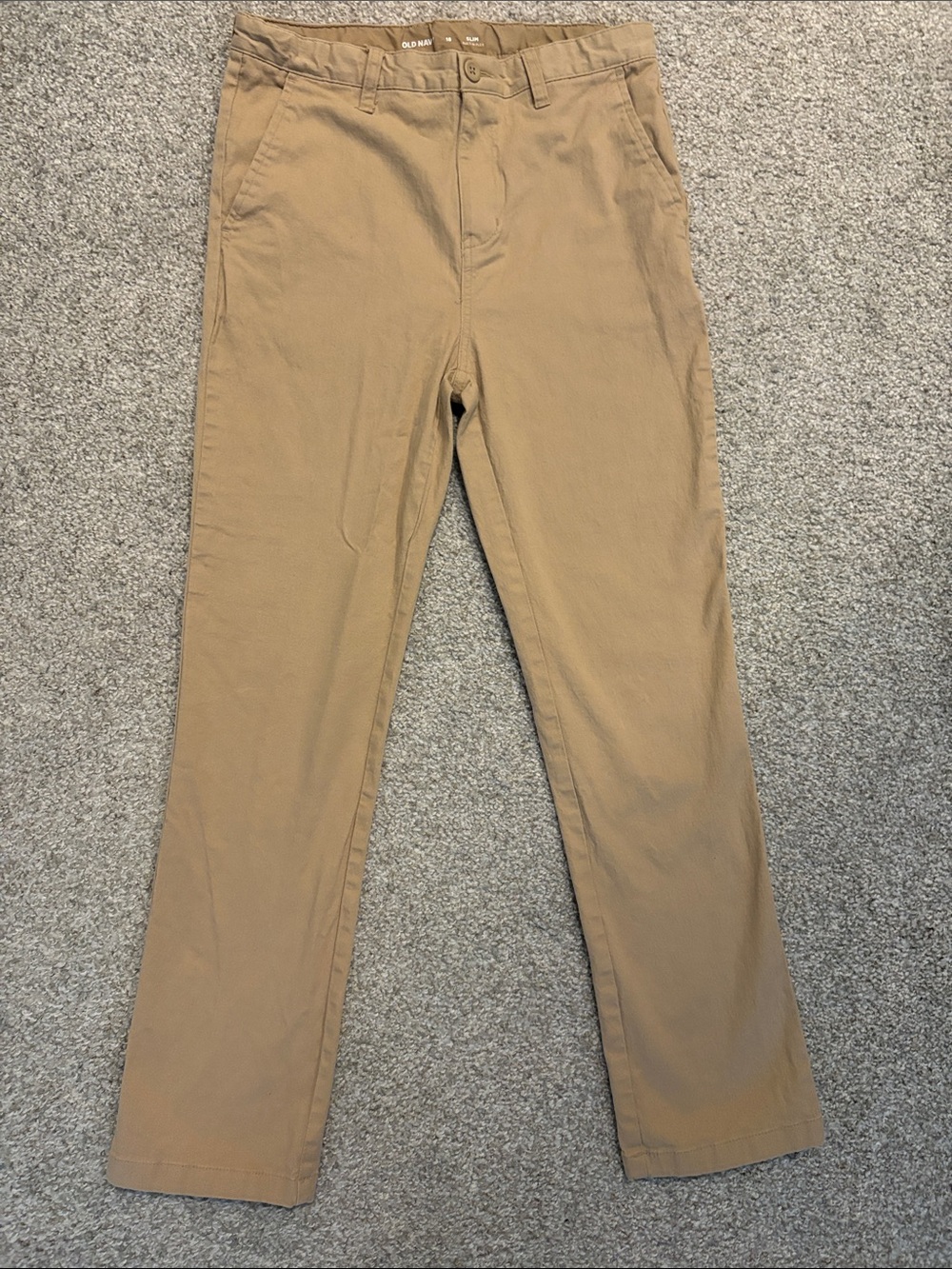 Kids Classic Slim Fit Uniform Chino Pants - Tan